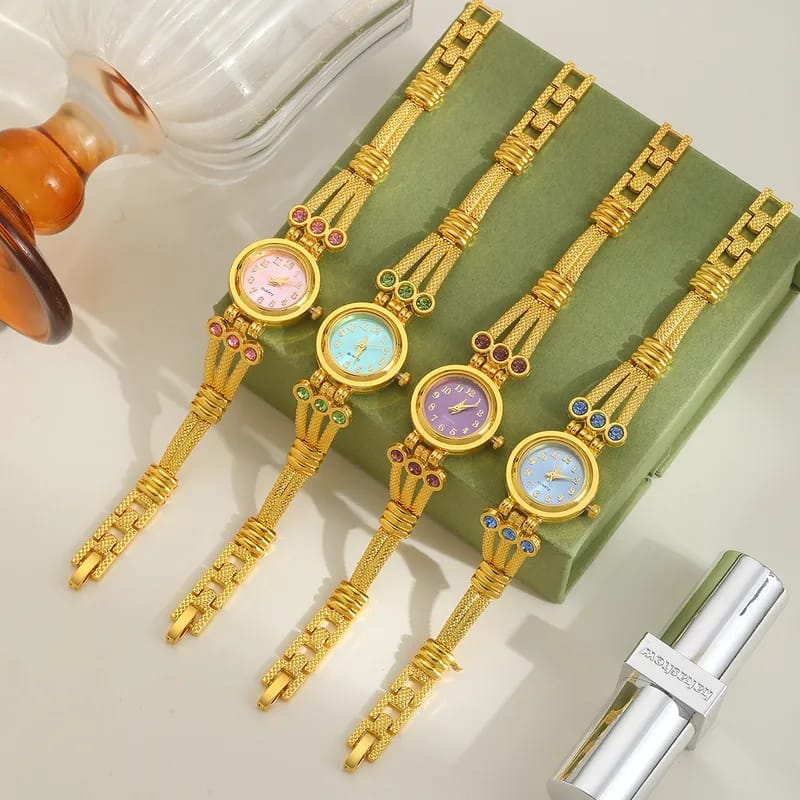 Single folding buckle alloy strap quartz watch with elegant metal design